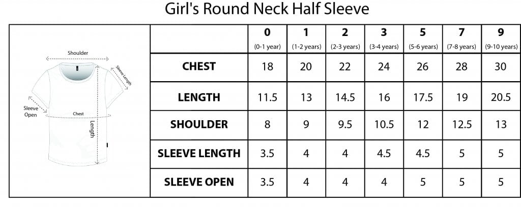 Qikink Girls Round Neck Half Sleeve